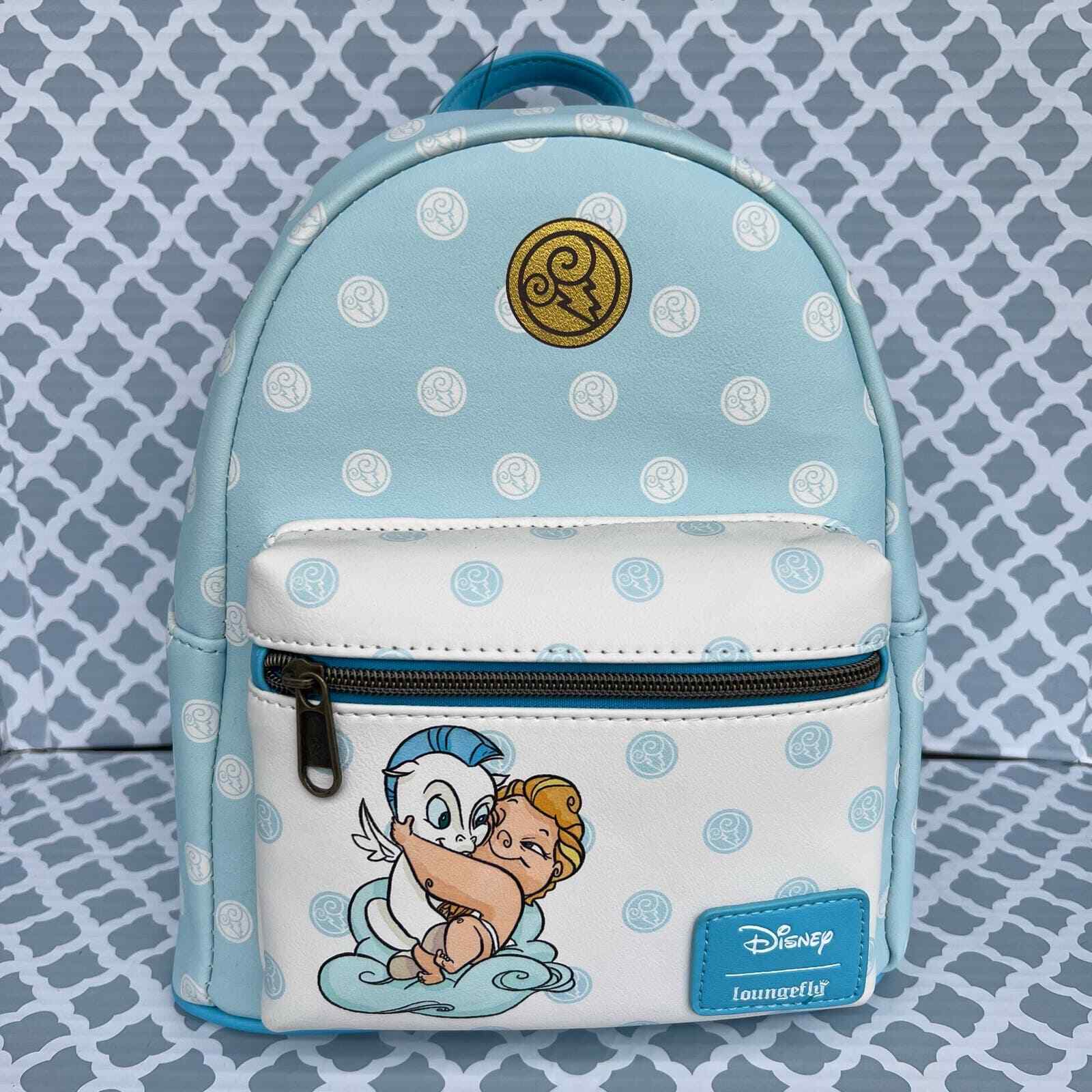 Disney Loungefly Baby Hercules & Pegasus Blue Mini Backpack NWT