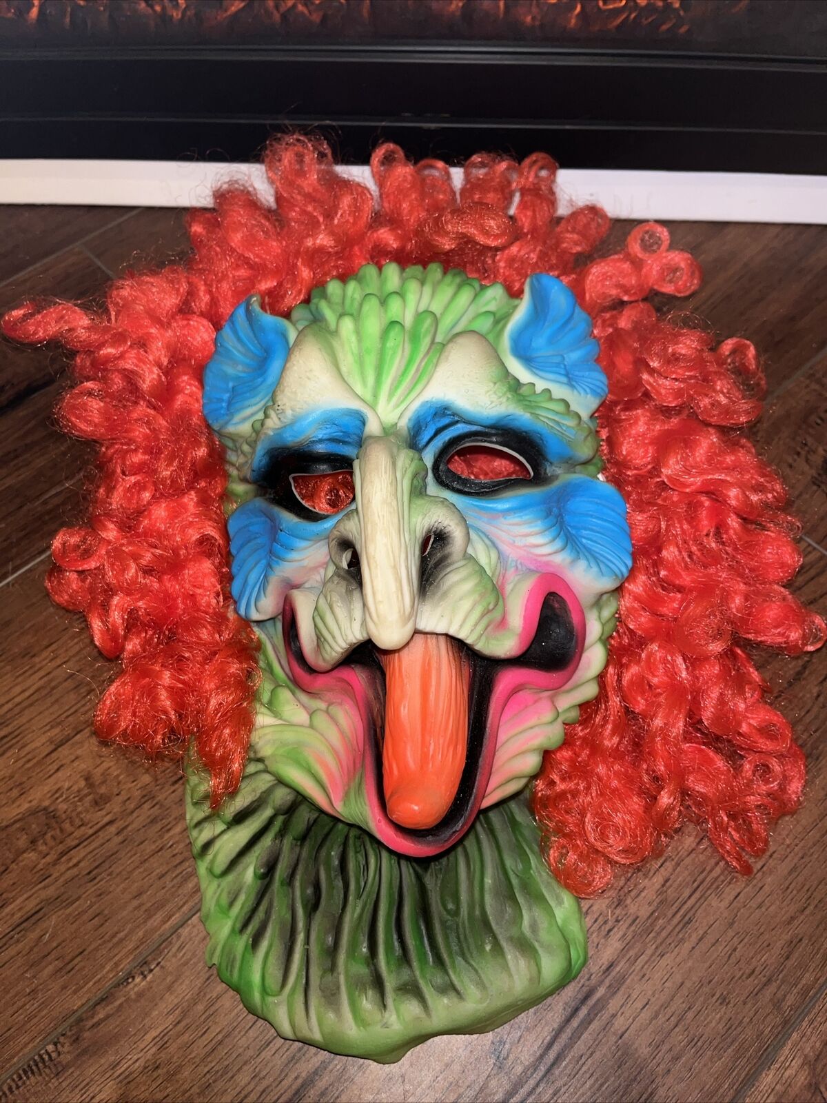 Vintage 1970s/80s Fun World Black Light Halloween Rubber Mask Sea Witch Monster