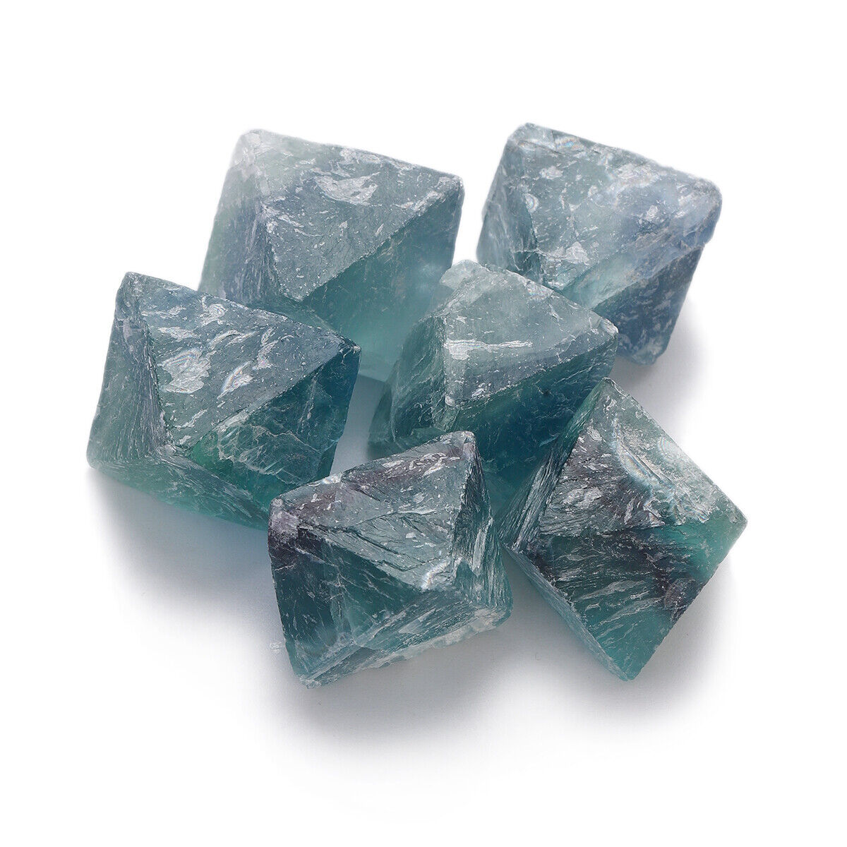 US 100g Natural Blue Fluorite Octahedron Crystal Mineral Crystal Reiki Healing