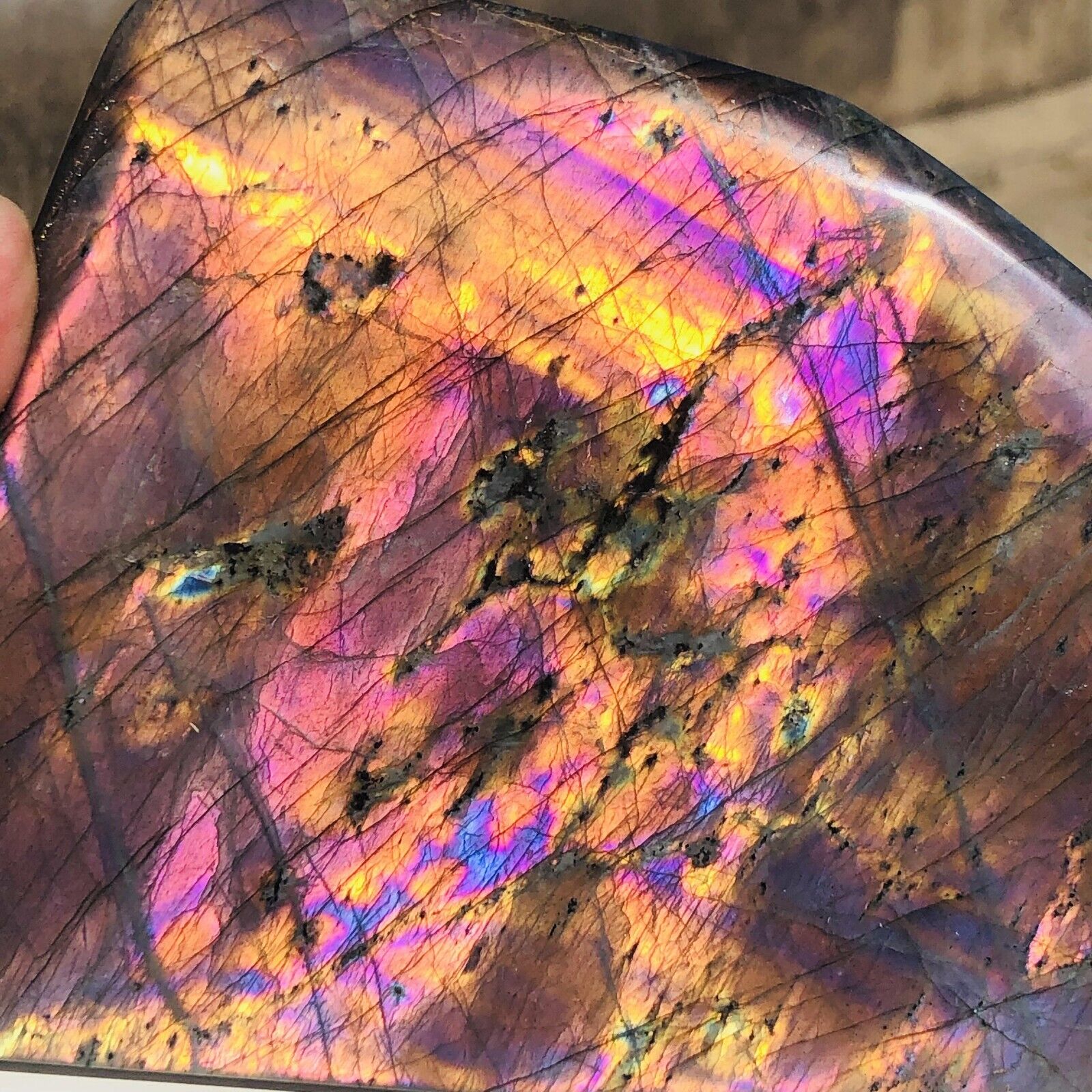 4.6lb Natural Rare Purple Labradorite Quartz Crystal Mineral Specimen Healing
