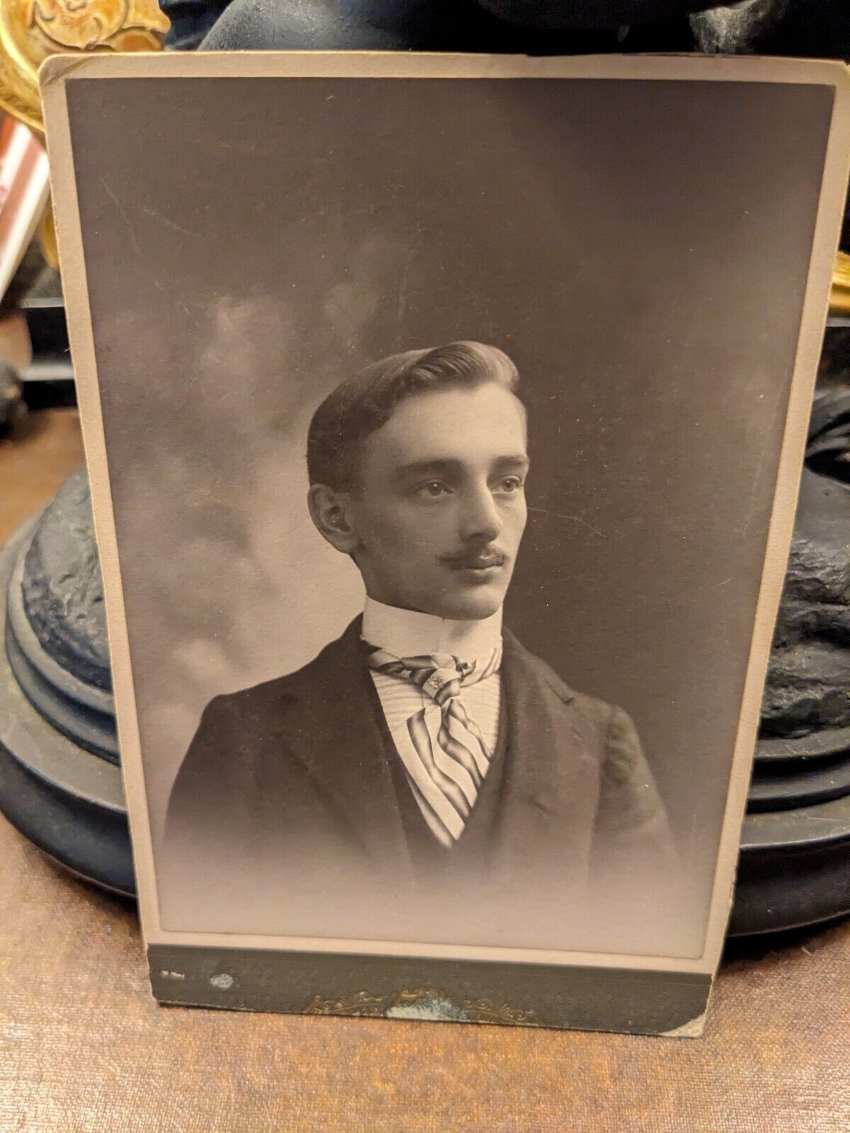 circa early 1900s photograph portrait of attractive elegantly dressed young man