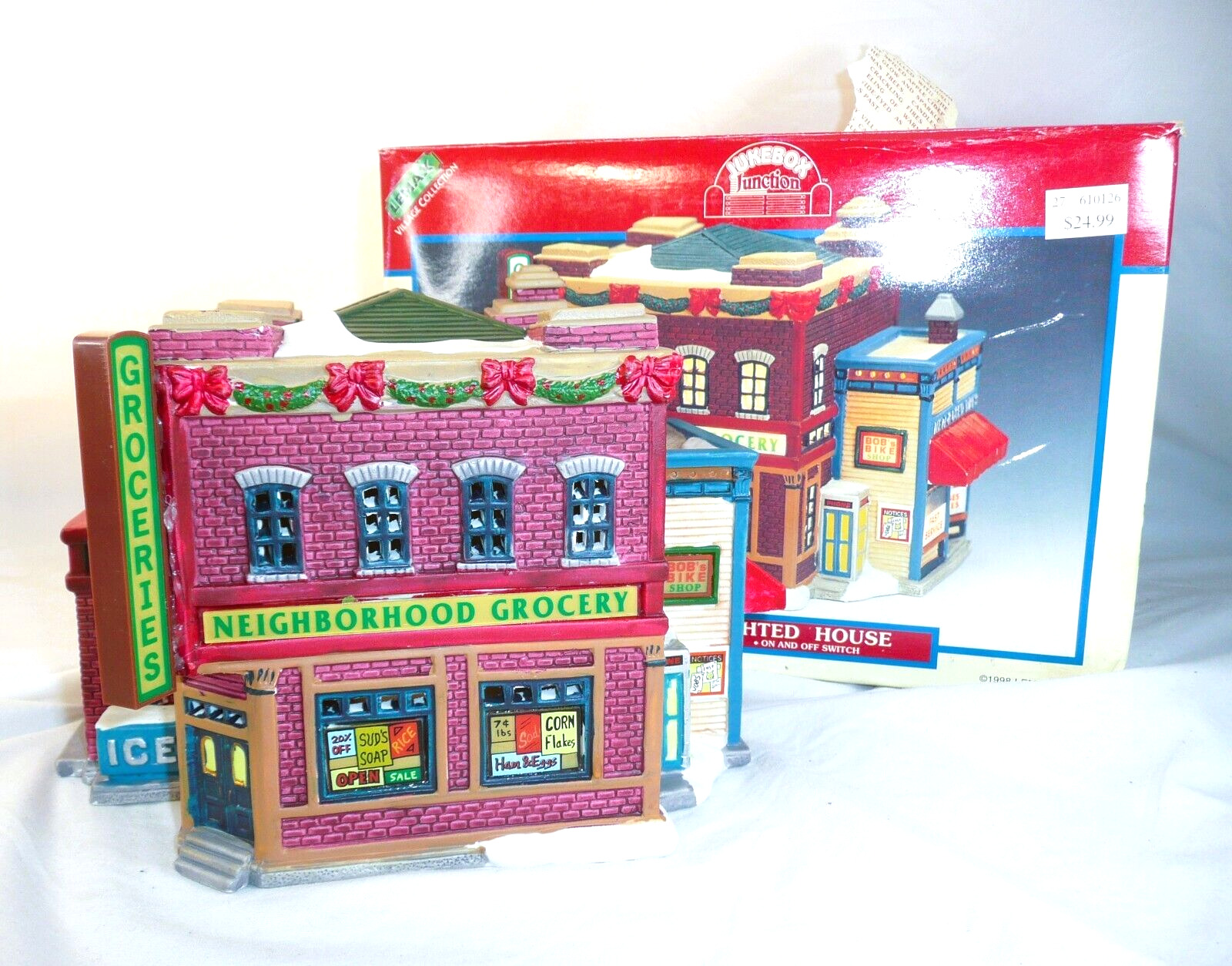 Lemax Jukebox Junction Mom And Pop's Neighborhood Grocery 1998 Retired Christmas