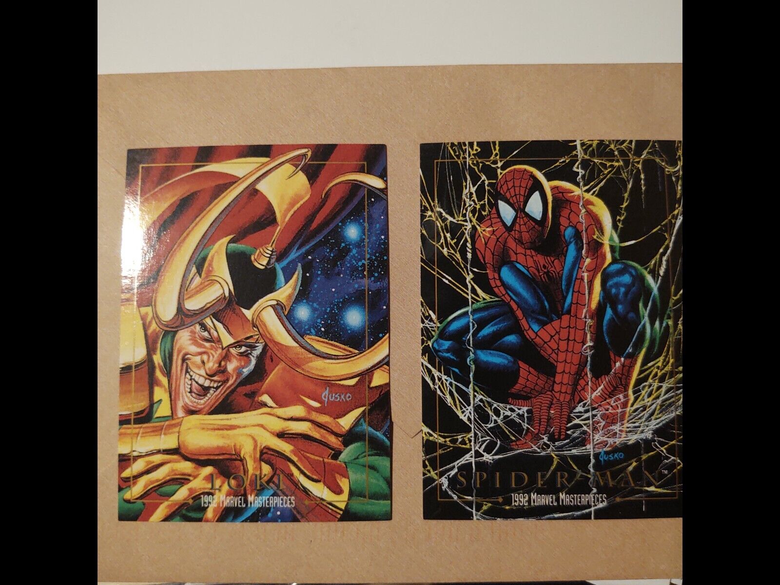 1992 marvel masterpieces Loki#50& Spiderman #87