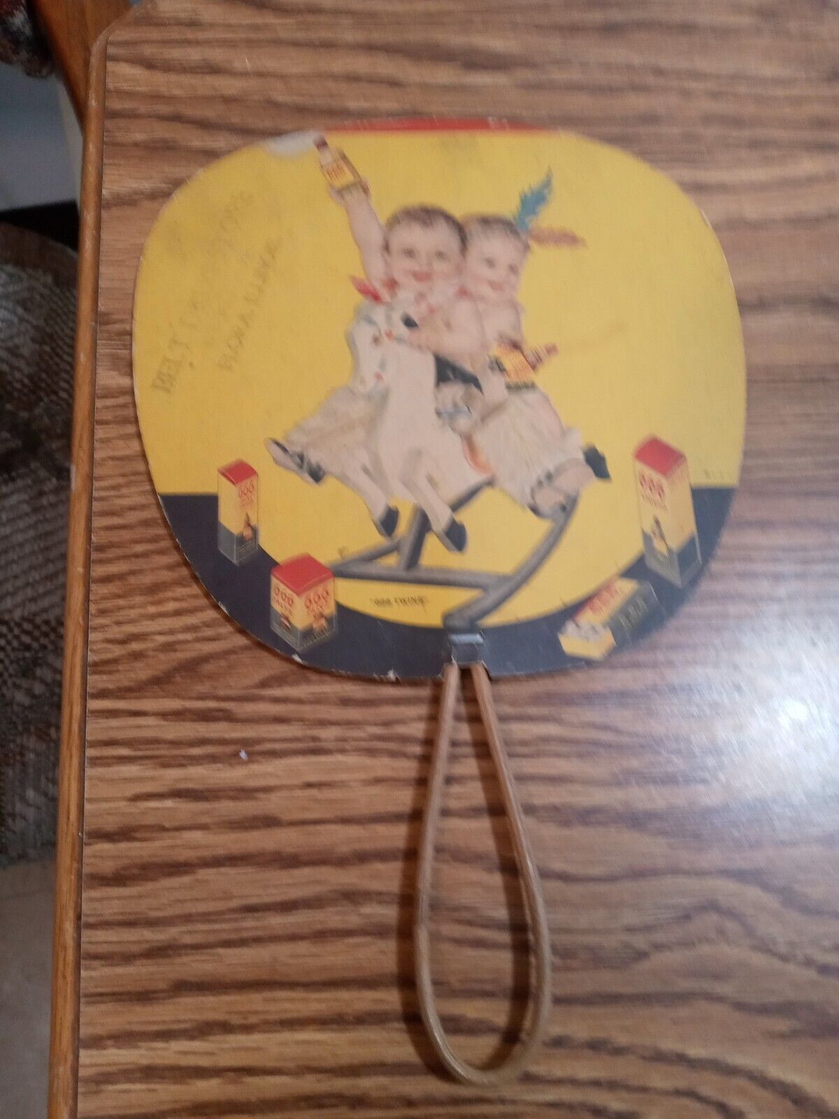 Antique Advertising Druggist Apotheosis Pharmacy Store Hand Fan