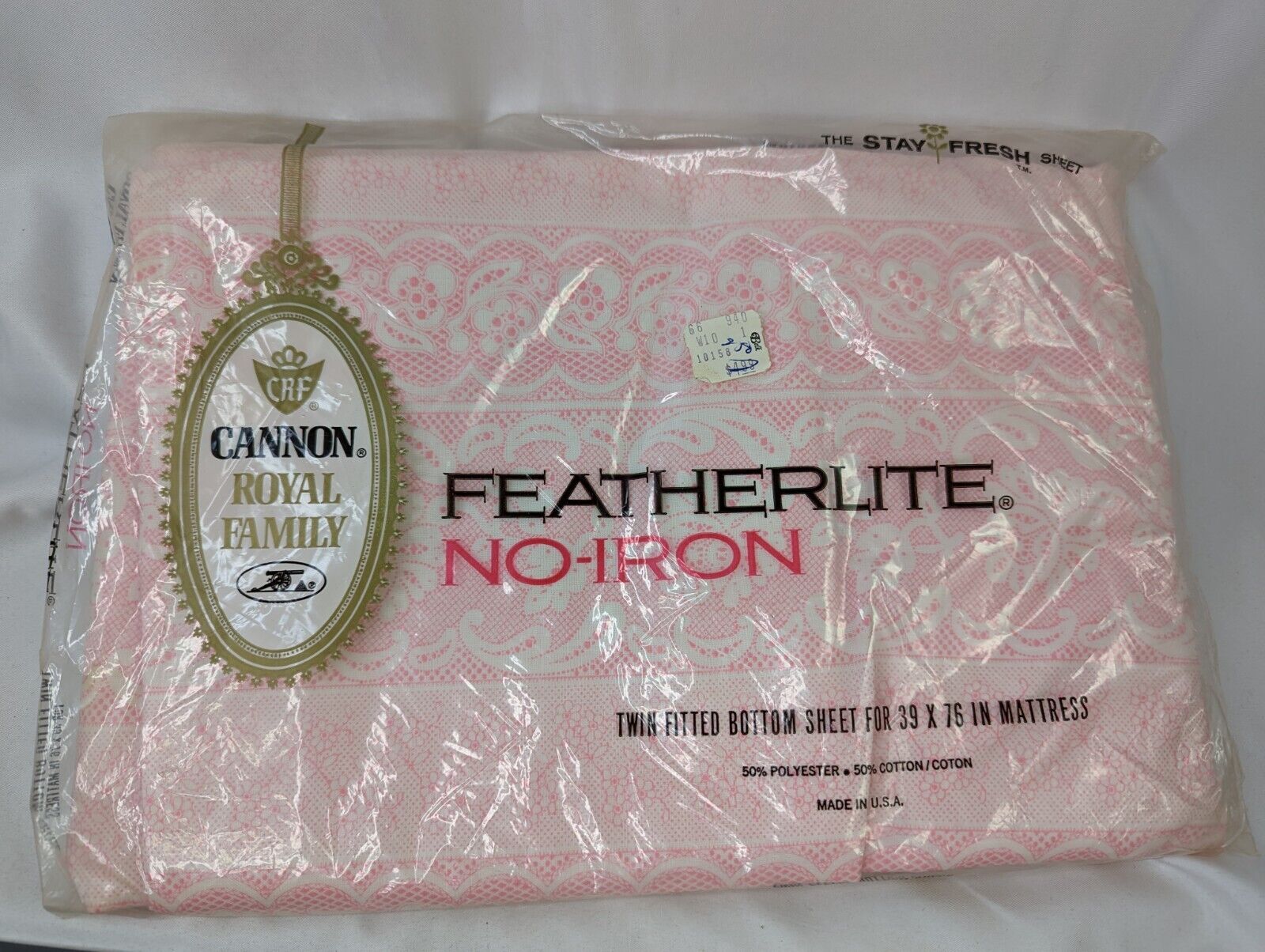 Cannon Royal Family Twin Fitted Bottom Sheet Pink Sealed