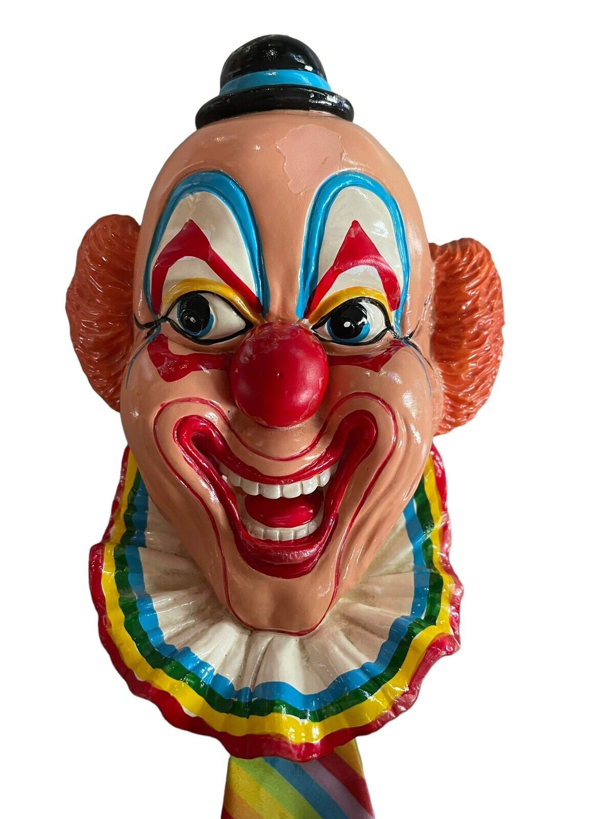 Vintage Circus Clown Wall Hanging Motion Detector Creepy Rainbow Scary Clown