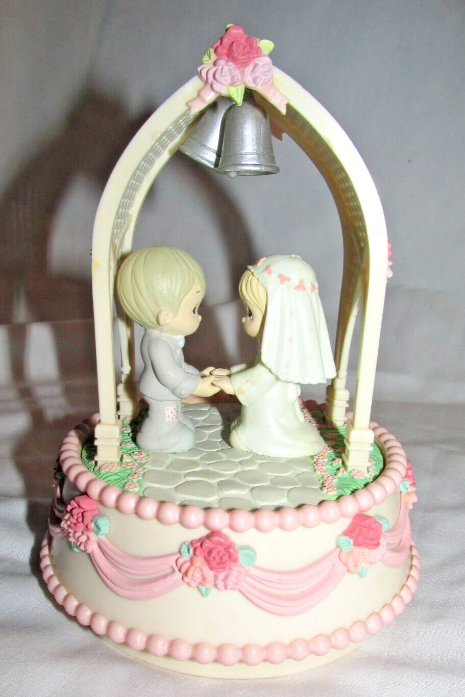 Precious Moments Bride Groom Cake Topper Music Box Plays “Close to You”, No box