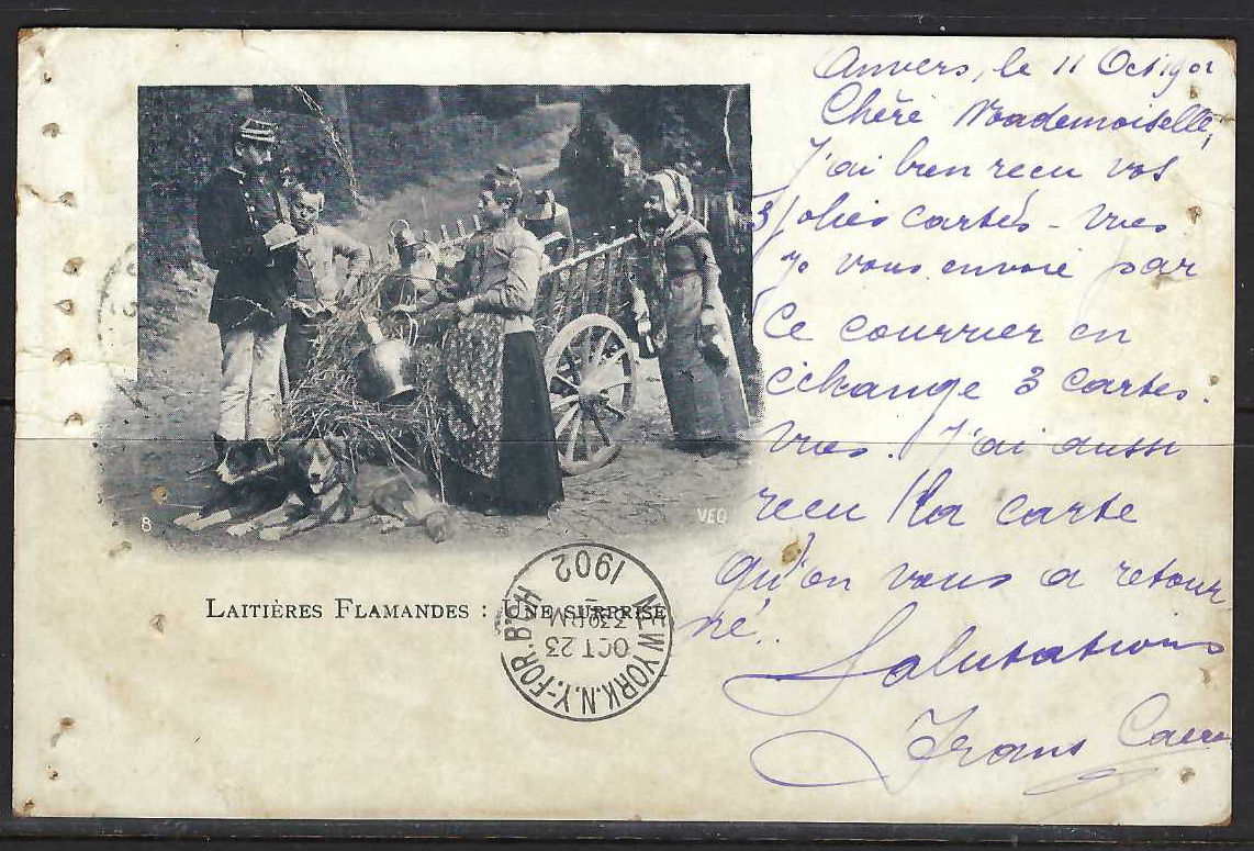 ANVERS.  \'LAITIERES FLAMANDES \'\'    BELGIUM TO COMPOSTELA- HABANA 1902