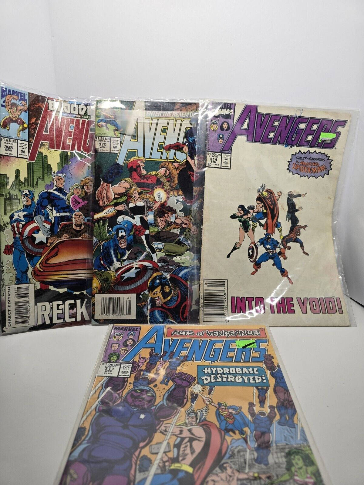 avengers comic book lot #311, #314, #368, #370