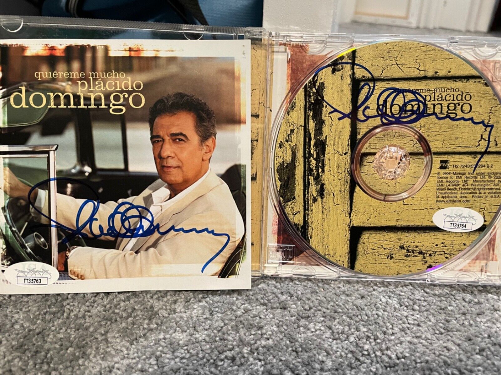 Placido Domingo signed JSA COA CD+CD Cover 2 autographs opera pavoratti bas psa