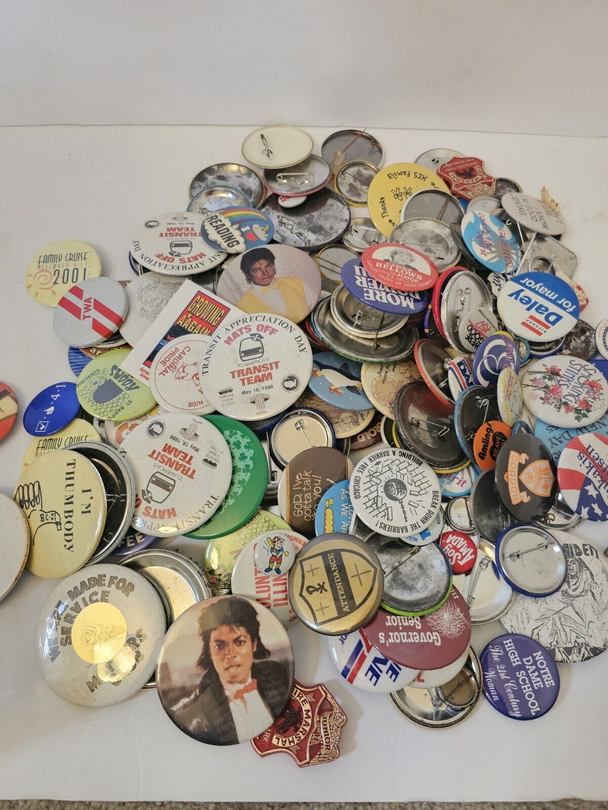Vintage Button Grab Bag 70s 80s Musicians, Political, Religious, And More
