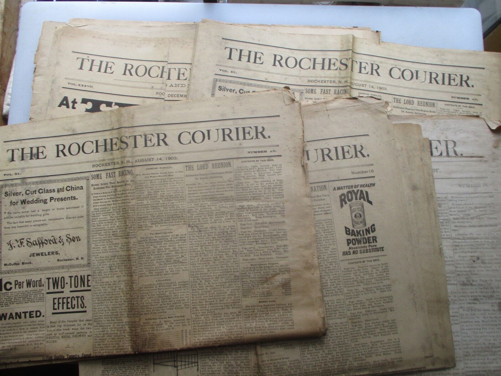 Rochester (New Hampshire) Courier - THIRTEEN Newspapers 1872-1905
