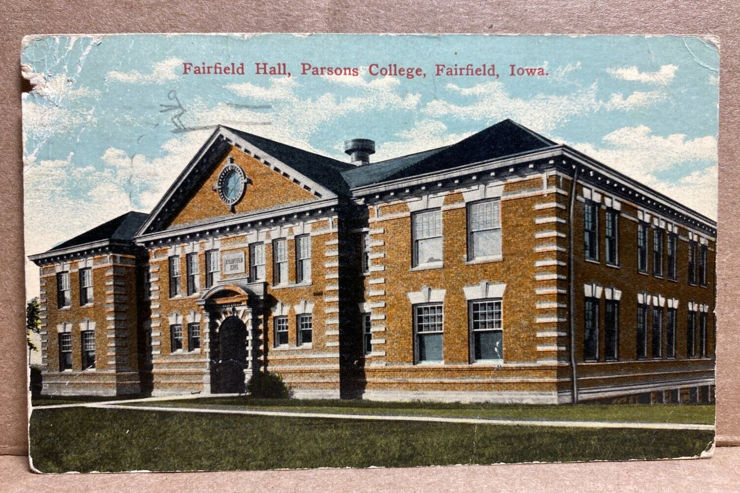 Fairfield Hall Parsons College Fairfield Iowa 1948 Postcard