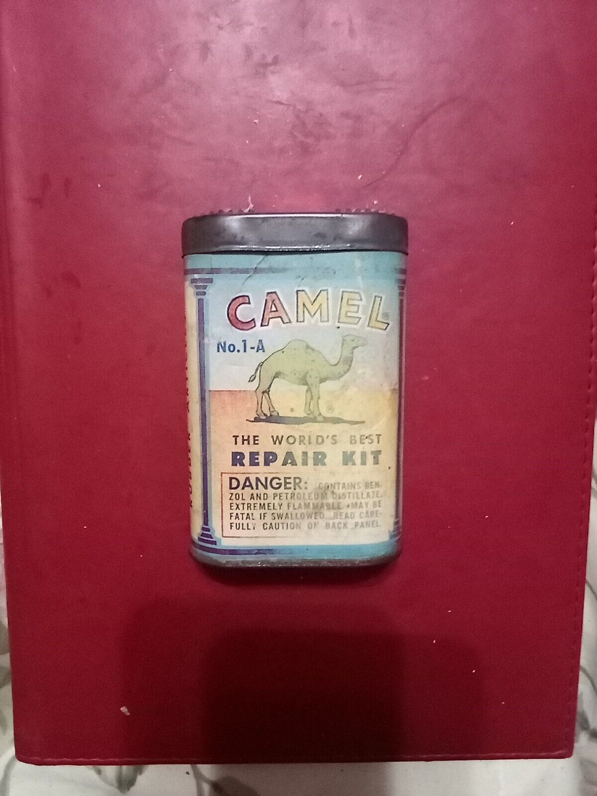 Vintage 1960’s Camel Cardboard Tire Tube Repair Kit The World\'s Best w/ Patches