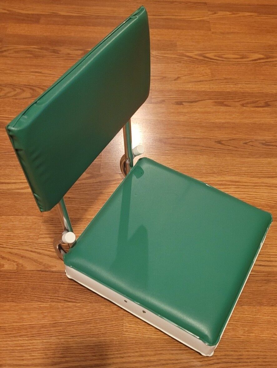 Vintage Green Stadium Seat,  Cushioned, folding 