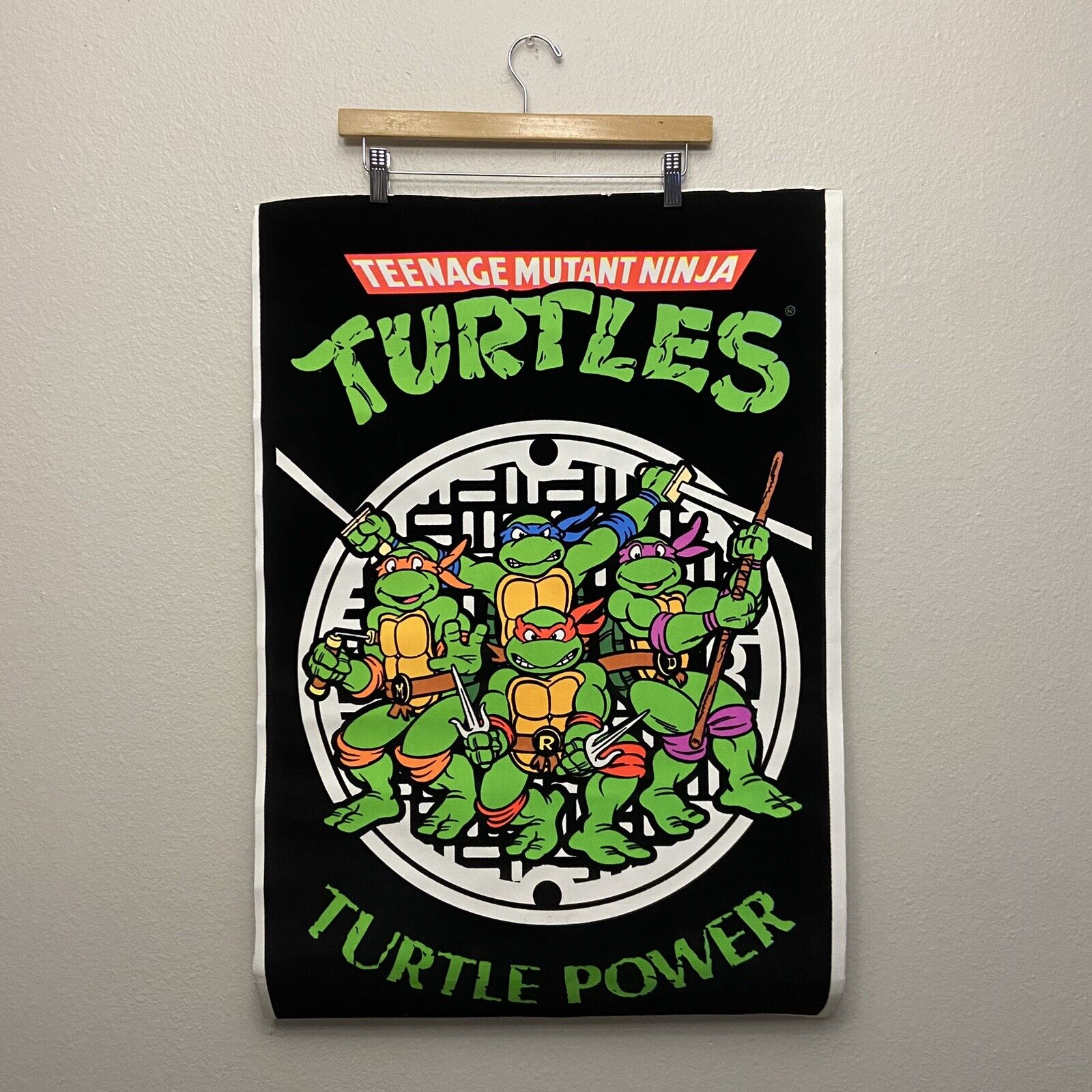 Rare Teenage Mutant Ninja Turtles Turtle Power Black Light Poster