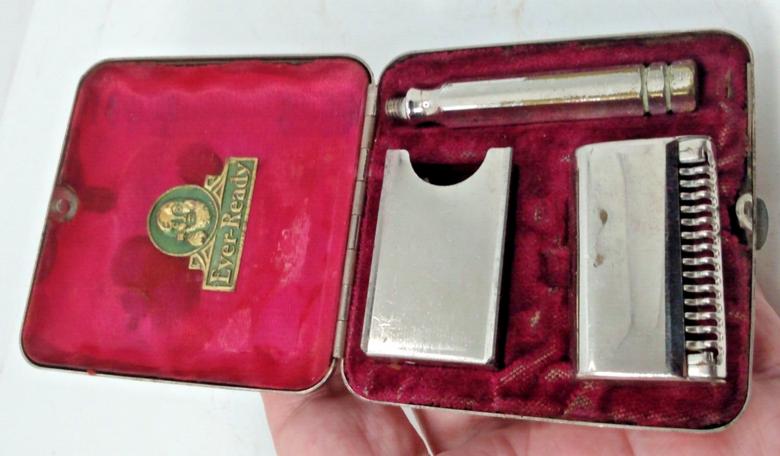 early Ever-Ready Travel Safety Razor in Metal Case - FOR PARTS