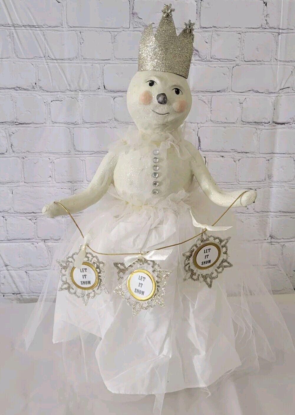 Vintage ESC Company Heather  Myers Snow Queen Christmas, White 18.5 In