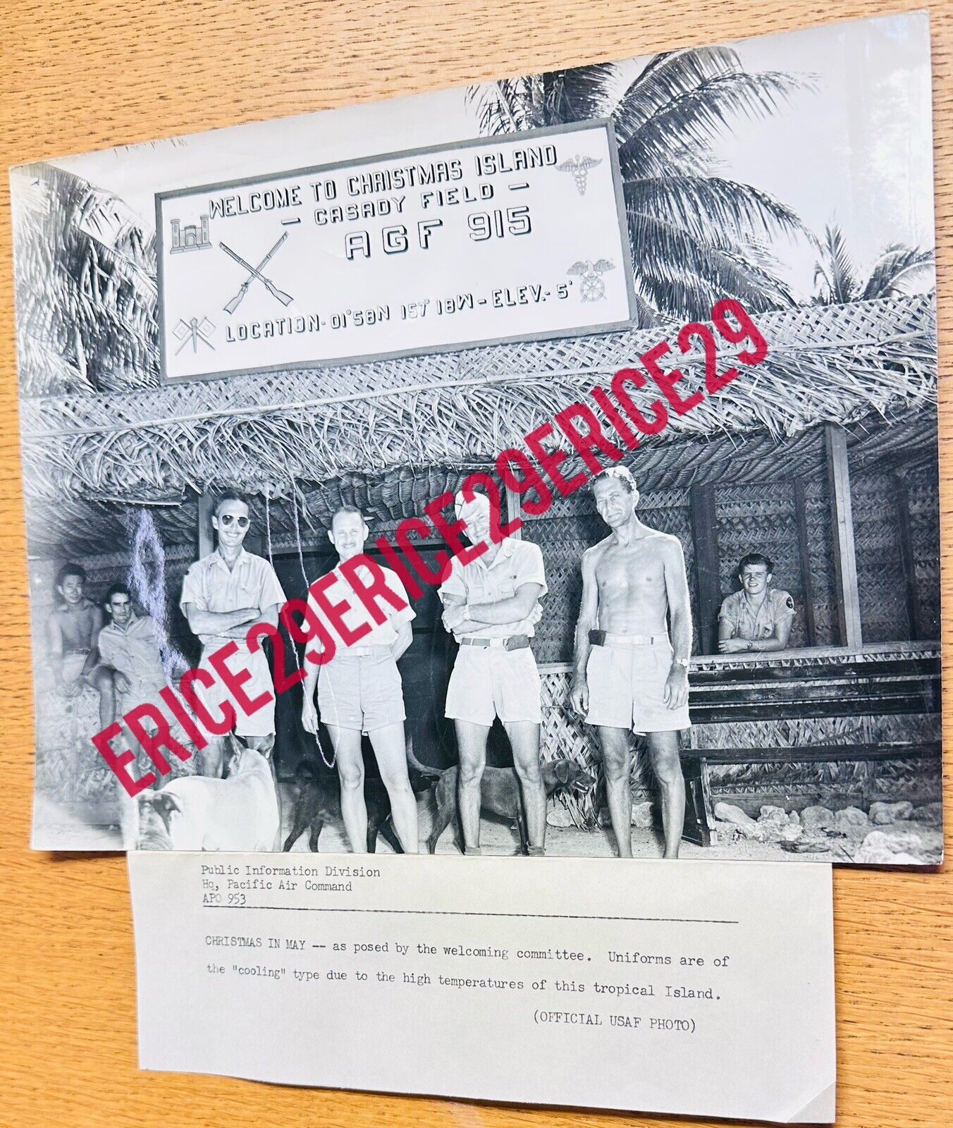 1948 Christmas Island Casady Field Public Info Div. HQ Pacific Air Command Photo