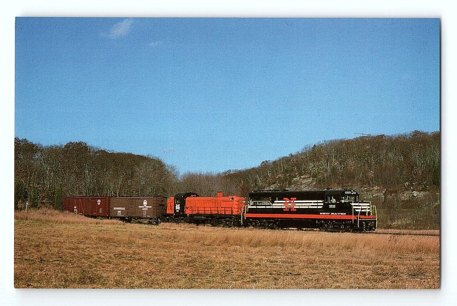New Haven Railroad 2525 U25B Locomotive Valley Railroad Deep River VTG Postcard