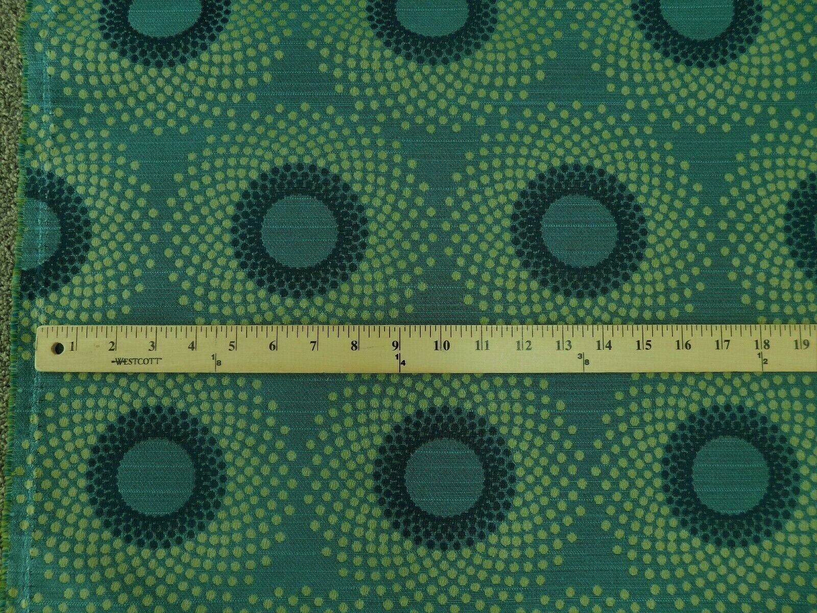 Designtex Phenomena Celeste teal and green Large Modern Circle Upholstery Fabric