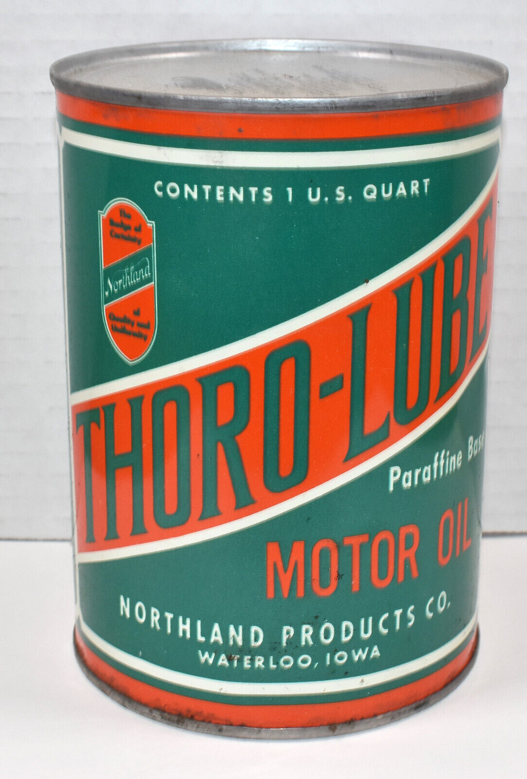 RARE NOS THORO LUBE NORTHLAND MOTOR OIL WATERLOO IA ADVERTISING SNOWMOBILE CAN