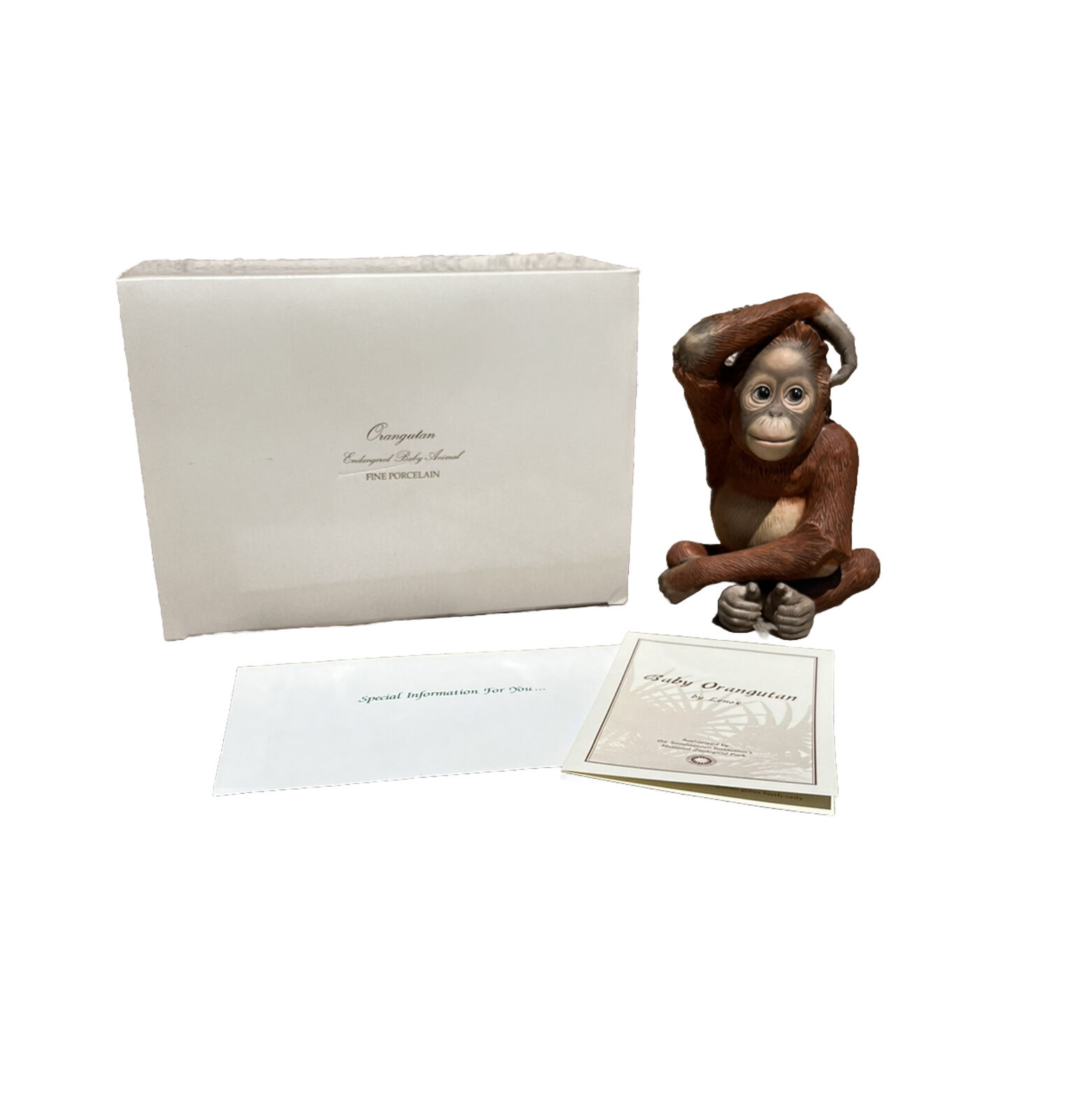 Lenox Endangered Baby Animals Orangutan Smithsonian Ins 1994  Figurine