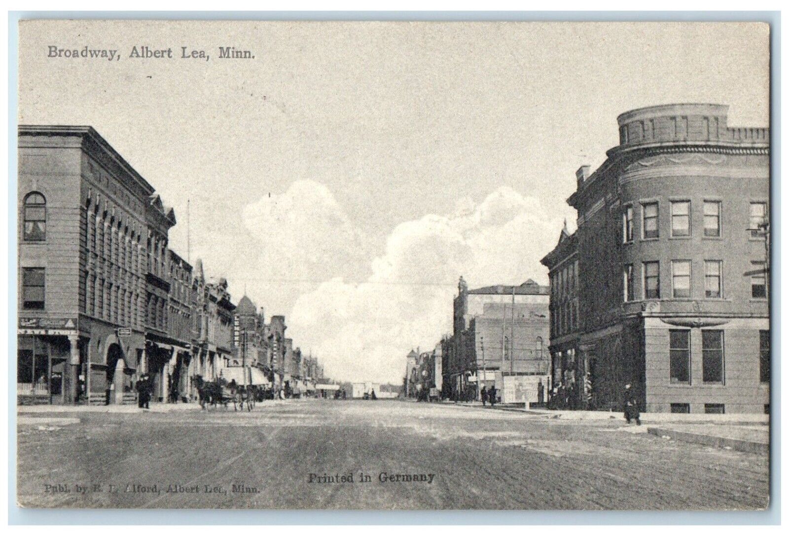 1908 Broadway Exterior Building Albert Lea Minnesota MN Vintage Antique Postcard