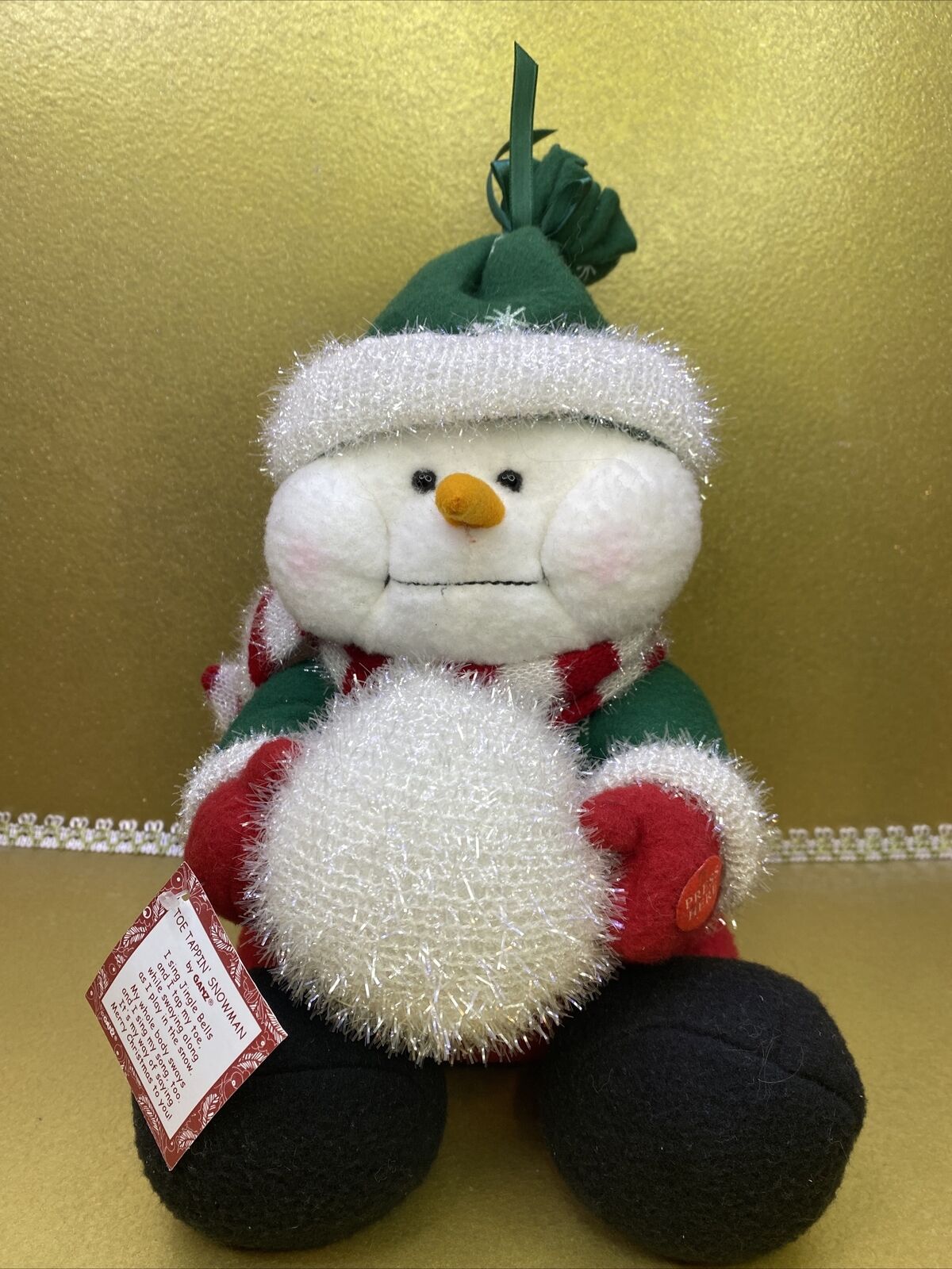 Toe Tappin Snowman By Ganz Animated Musical Christmas Snowman Plush with Tags