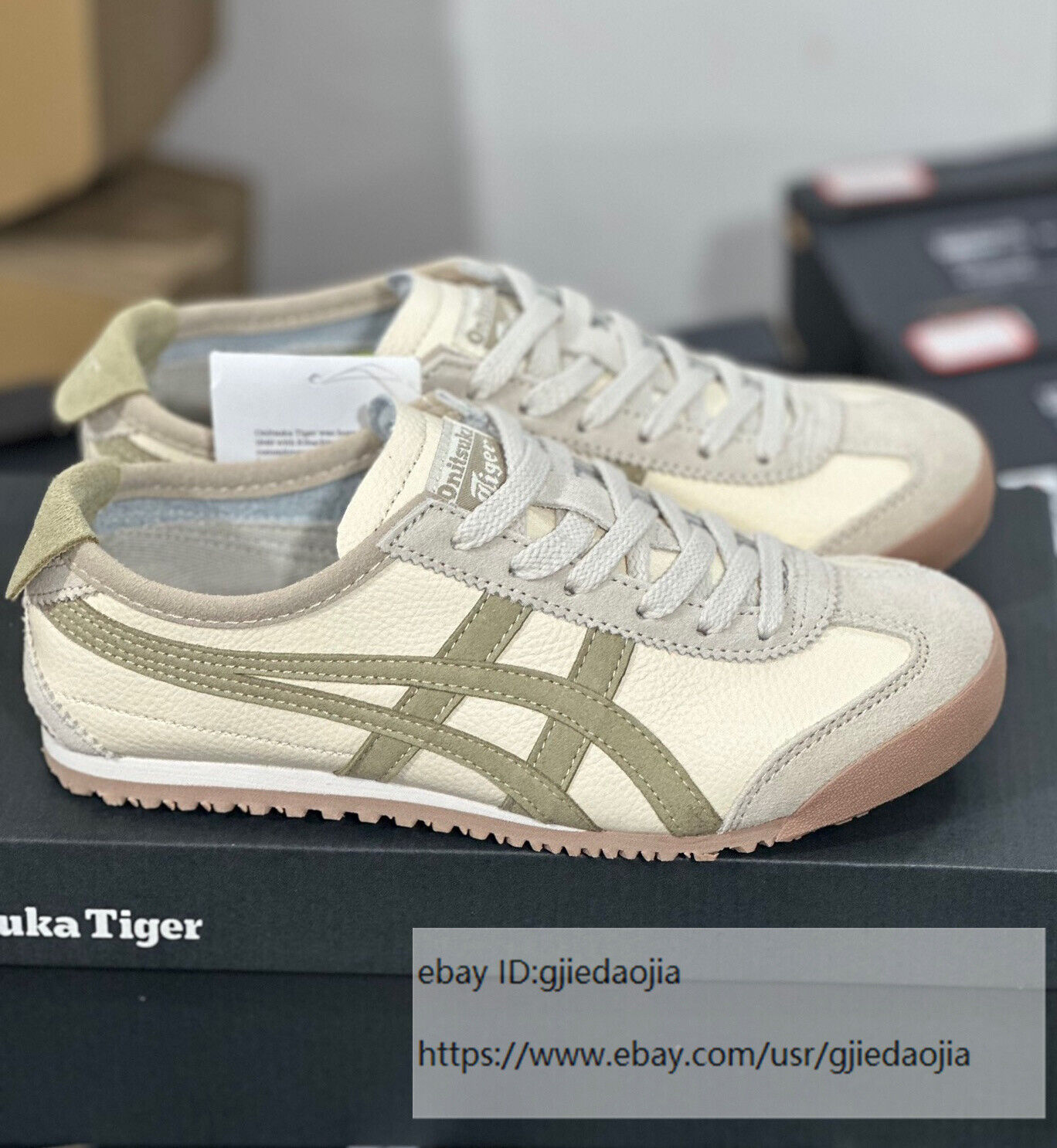 Onitsuka Tiger MEXICO 66 1183C076 101 Birch/Carbon Sneakers Shoes Unisex NEW