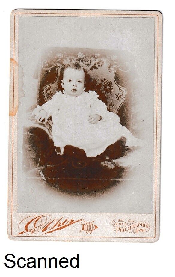 Cabinet Card Real Photo Victorian Toddler by Oches? Philadelphia PA McCrassen