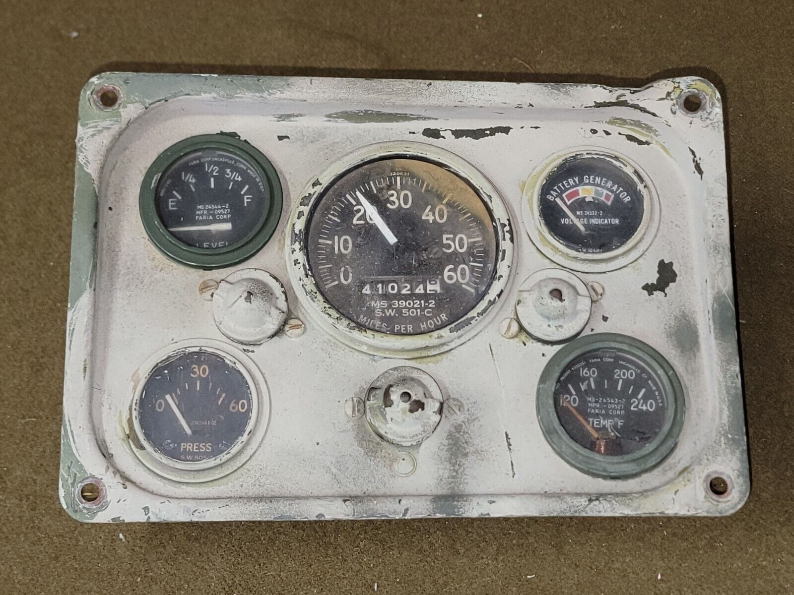 WWII US Army Willys Jeep Gauge Panel #3