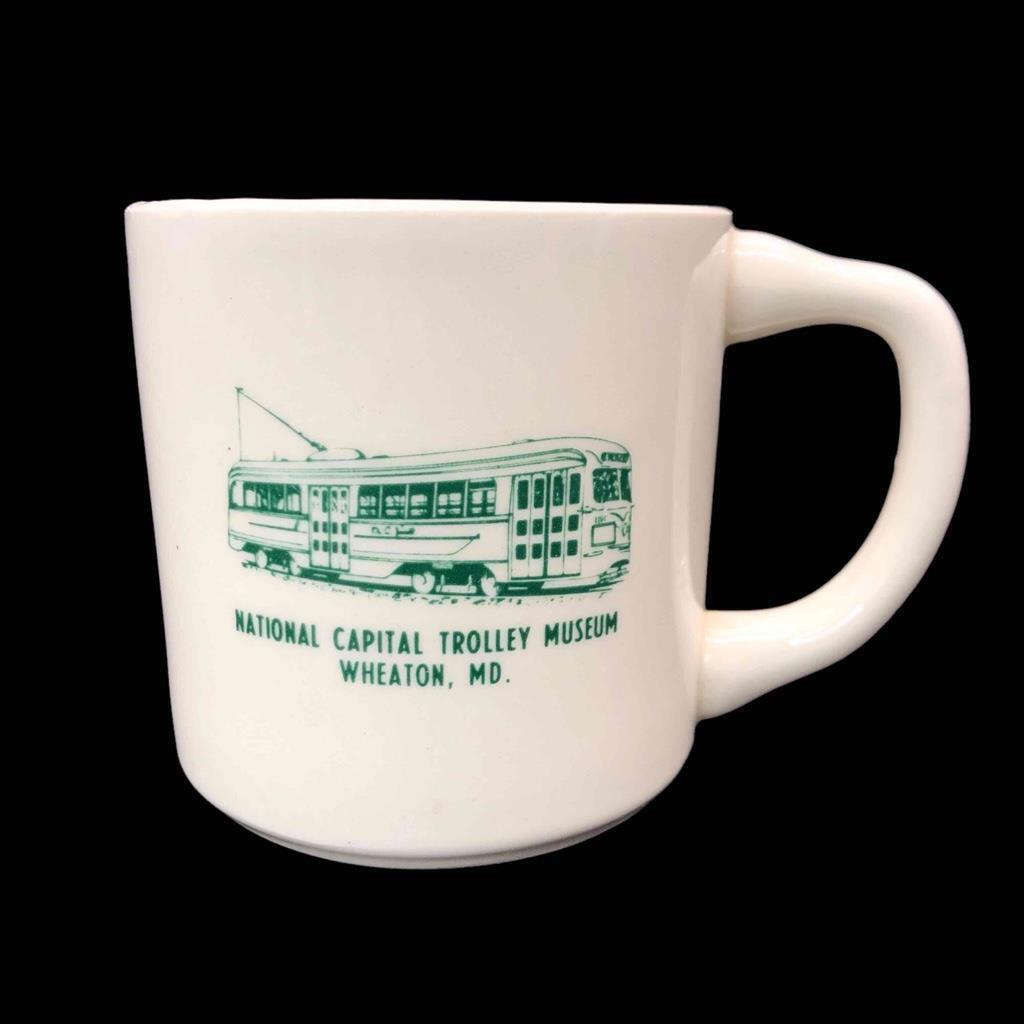 Vintage National Capital Trolley Museum Mug Wheaton, MD Made in USA 1960s-70s