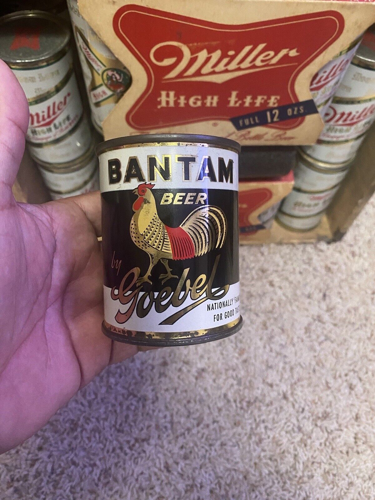 Bantam Beer By Goebel Flat Top Beer Can 8 Oz  Detroit MI W Rooster