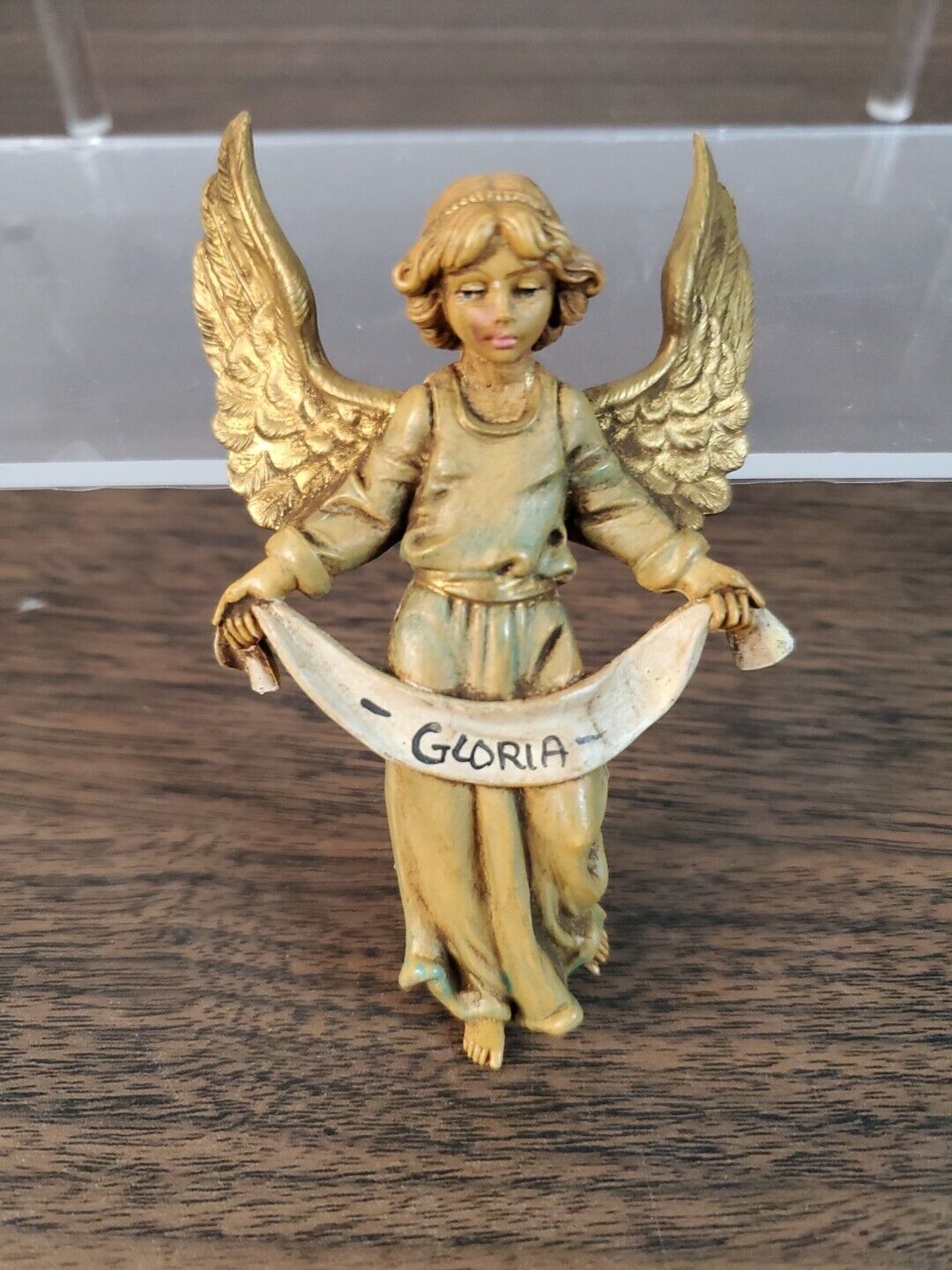 Vintage Fontanini Hanging Gloria Angel #13 Gold Wings 4 3/4\