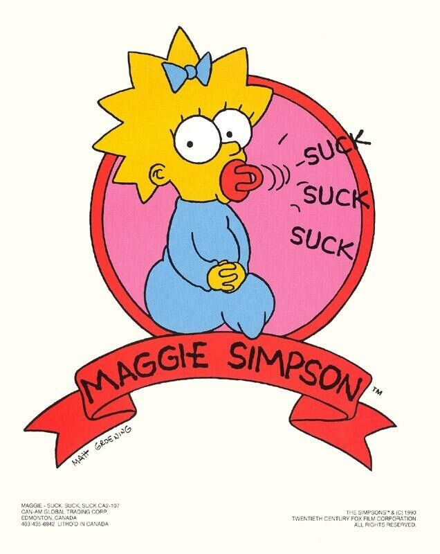 1990, Original Vintage Simpsons Poster, Rare & Very Collectible, 8 x 10 In