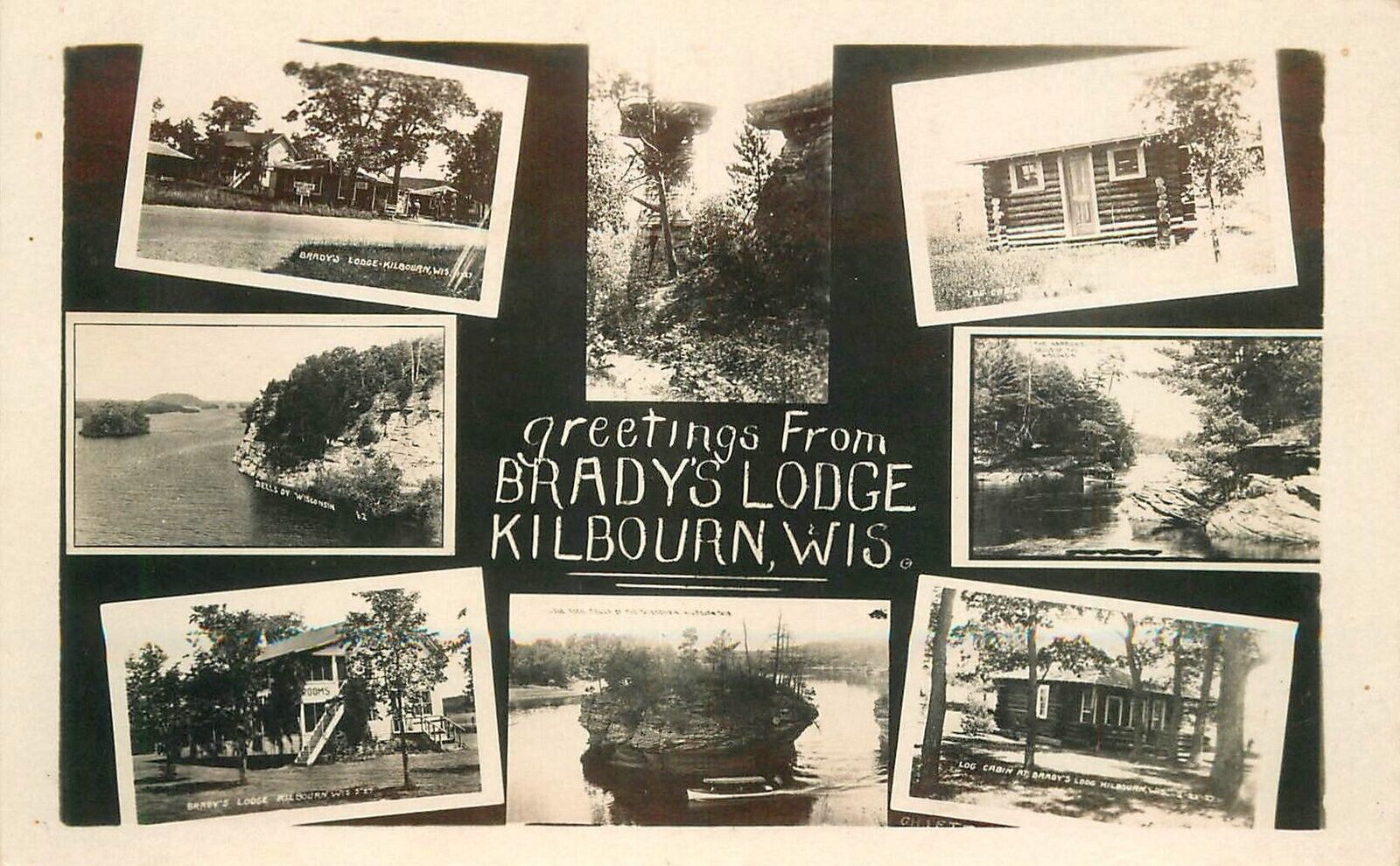 Postcard RPPC 1930s Wisconsin Kilburn Brady\'s Lodge multi View 23-12536
