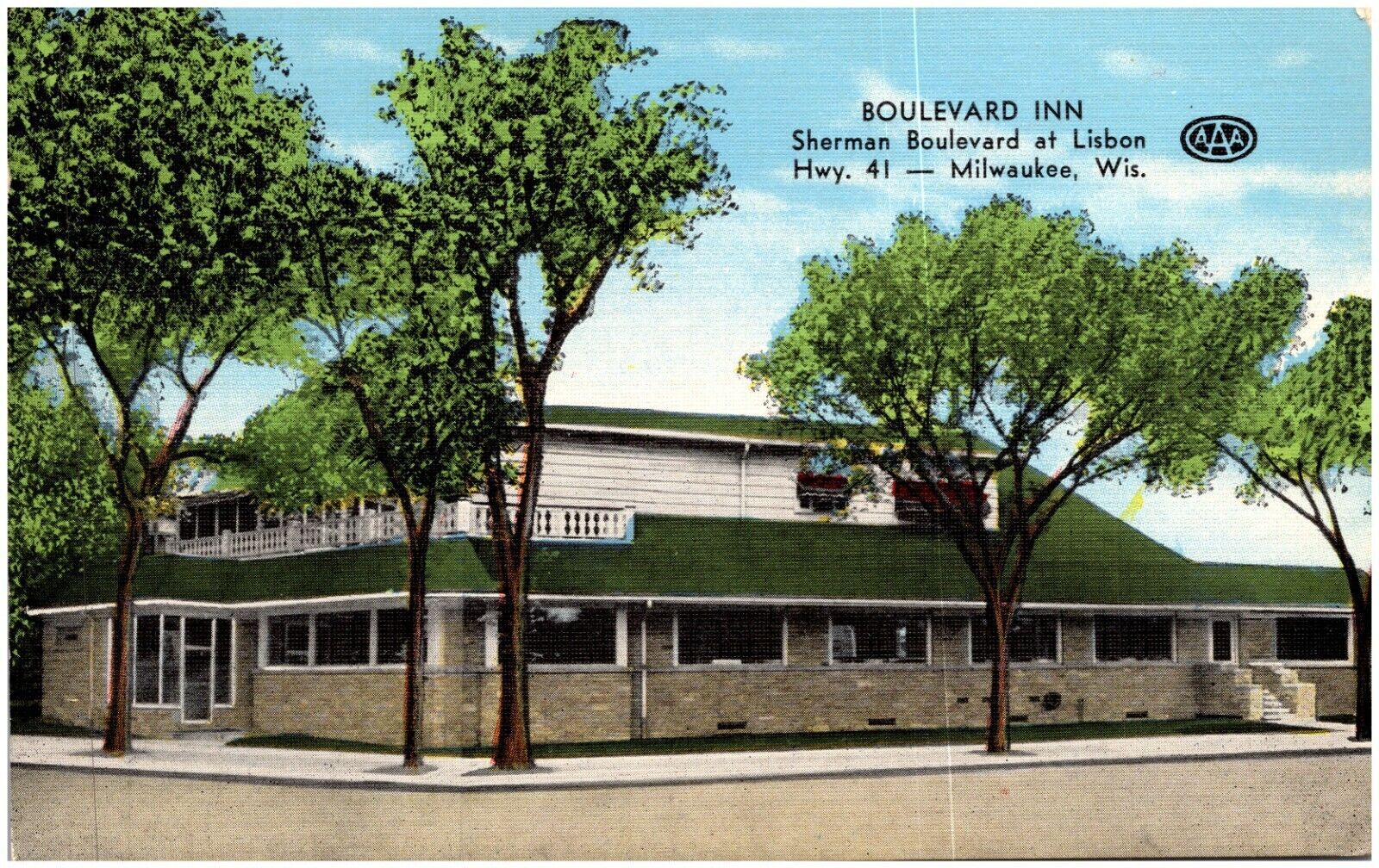 C.1940s Milwaukee WI Boulevard Inn Motel Unused Wisconsin Linen Postcard 5-4