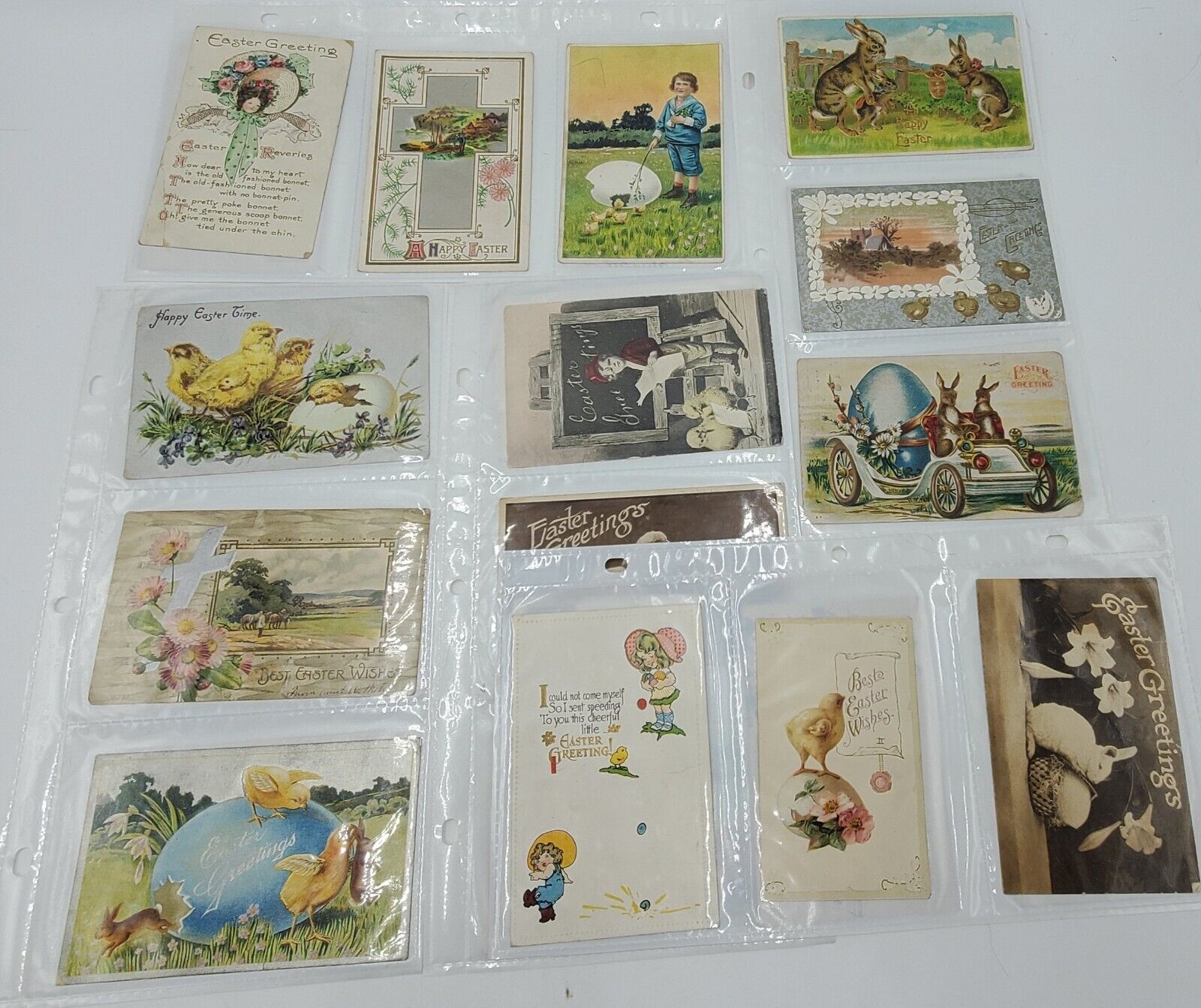 Lot of 30 Vtg Antique Easter Postcards Early 1900s Chicks, Bunnies, Religious