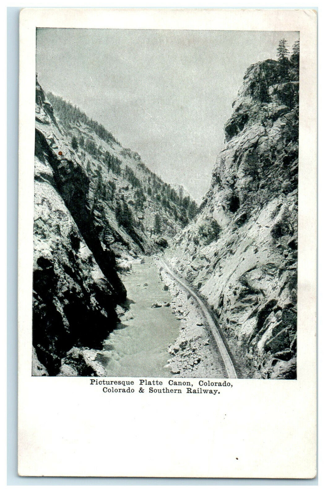 c1905s Picturesque Platte Canon, Southern Railway & Colorado CO Postcard