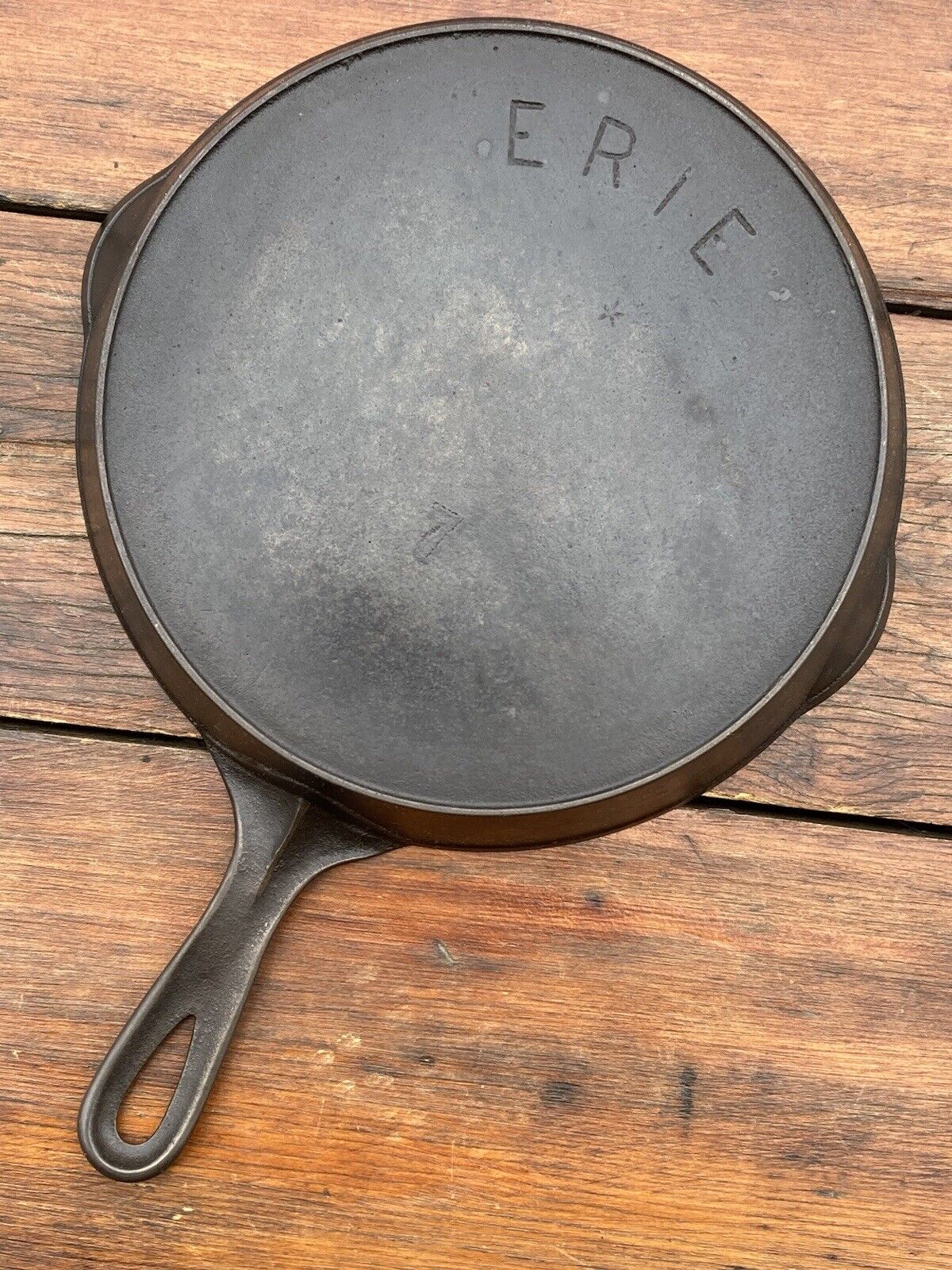 Pre Griswold Erie #7 Cast Iron Skillet and 5 Point Star Maker’s Mark RARE