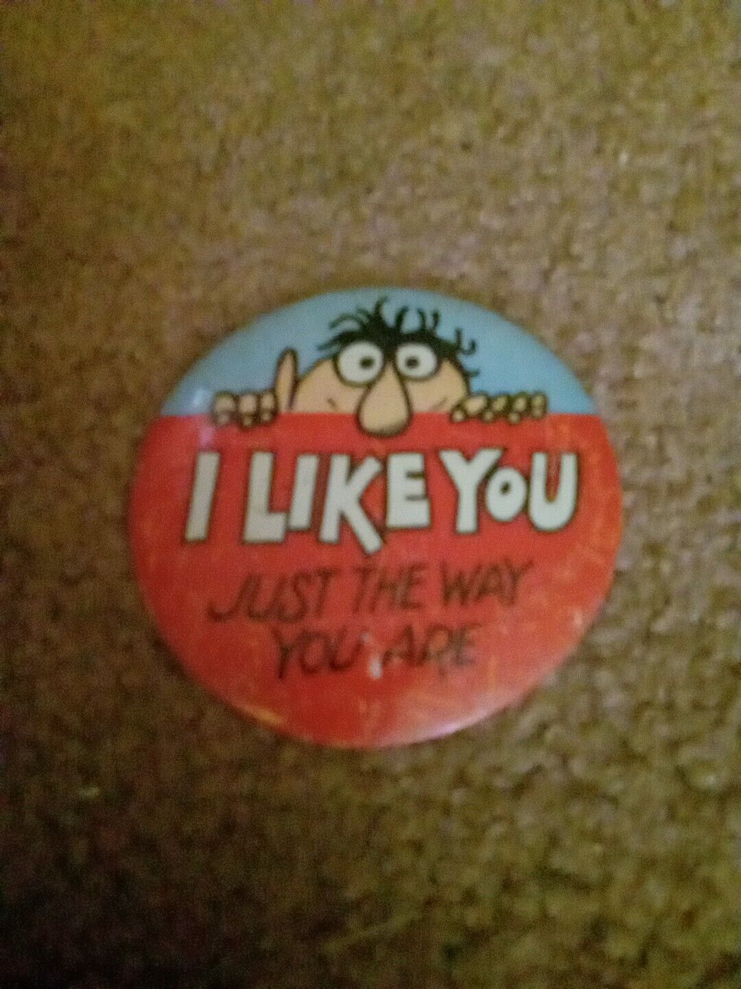 I Like You Just The Way You Are Vintage Pin Button