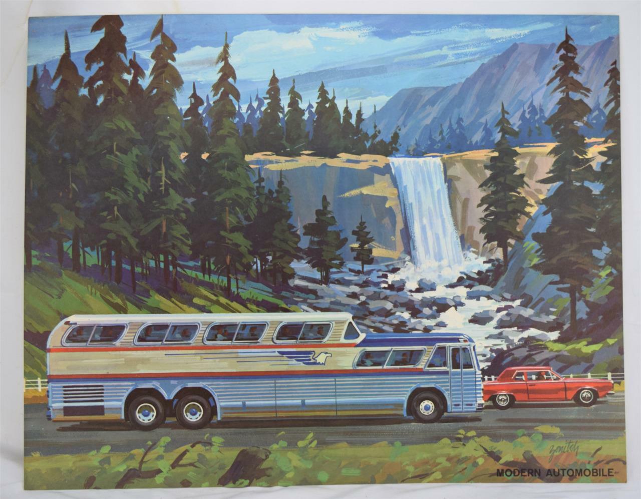 1962 Teach-A-Chart Poster 104 Modern Automobile & Bus #9 21 1/2\