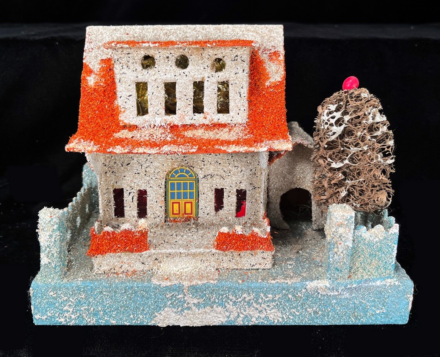Vintage Christmas Village Cardboard House ULTRA RARE \