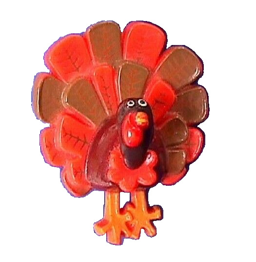 VERY RARE Hallmark PIN Thanksgiving Vintage 3D TURKEY 1974 Holiday Brooch 