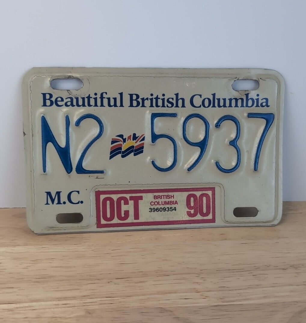 Beautiful British Columbia Motorcycle License Plate