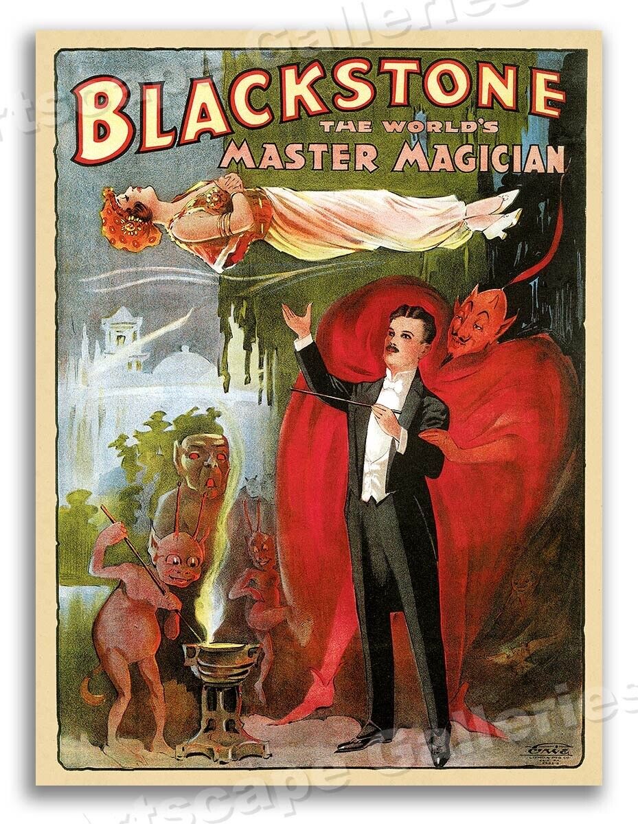 1930s “Blackstone the Magician” Vintage Style early Magic Poster - 18x24