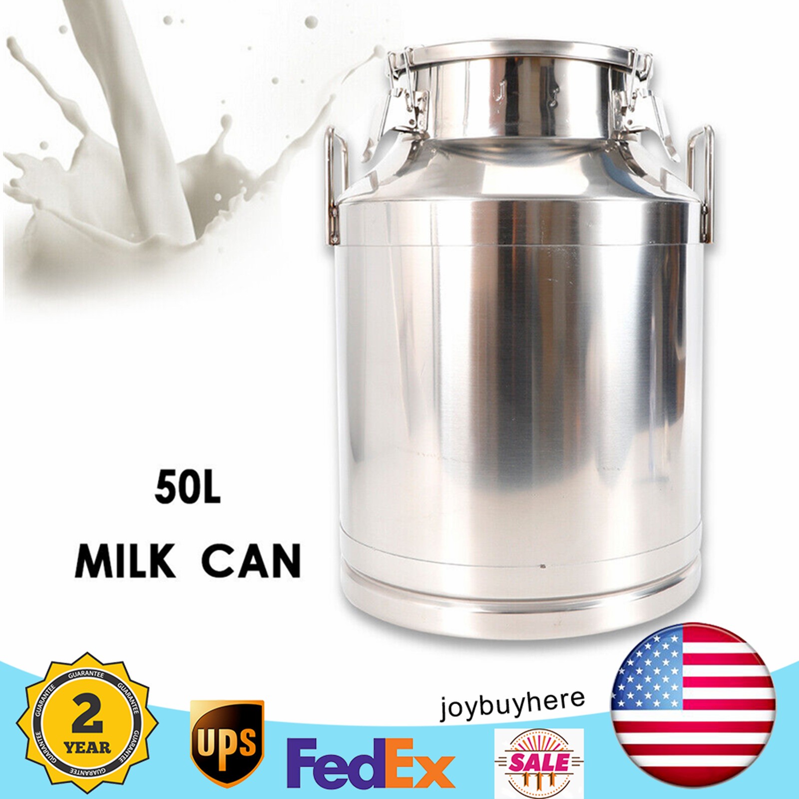 50L/13.25Gallon Milk Can Stainless Steel Dairy Storage Containers For Restaurant