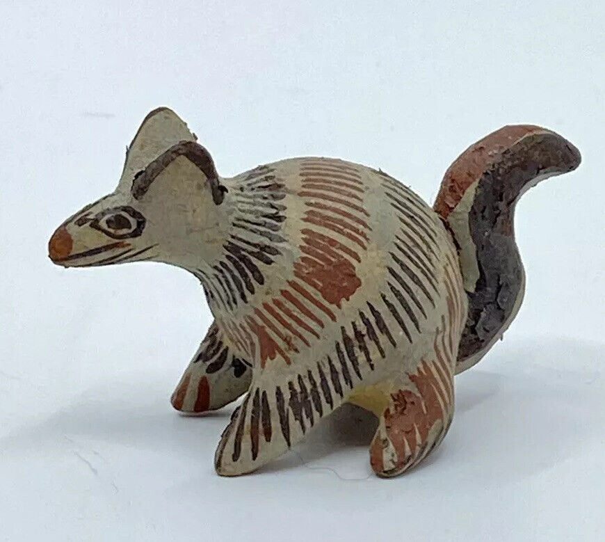 Vintage Antique Clay Pottery Mexican Chiapas Mythical Figurine Armadillo Fox Cat