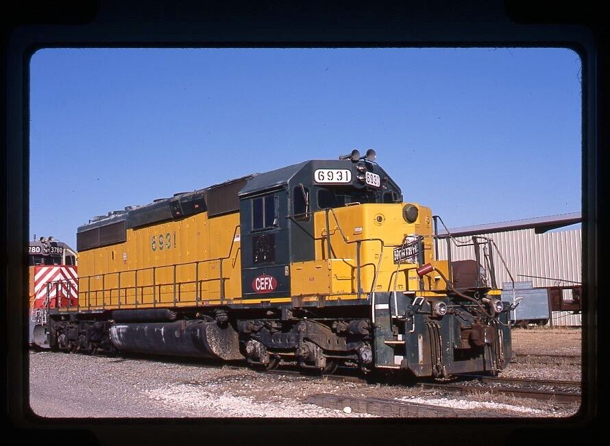 Original Railroad Slide CEFX 6931 SD40-2 at Denison, TX